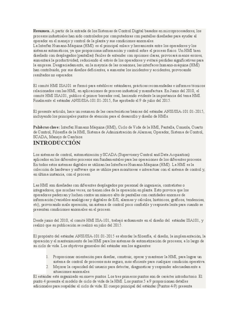 Características Del Estándar ANSI ISA 101.01 2015 | PDF | Software | Scada