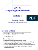 CP-101 Computing Fundamentals: Romana Farhan