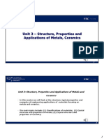 Unit 3 - Structure, Properties and Applications of Metals, Ceramics