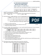 IAL Statistics Revision Worksheet Month 5