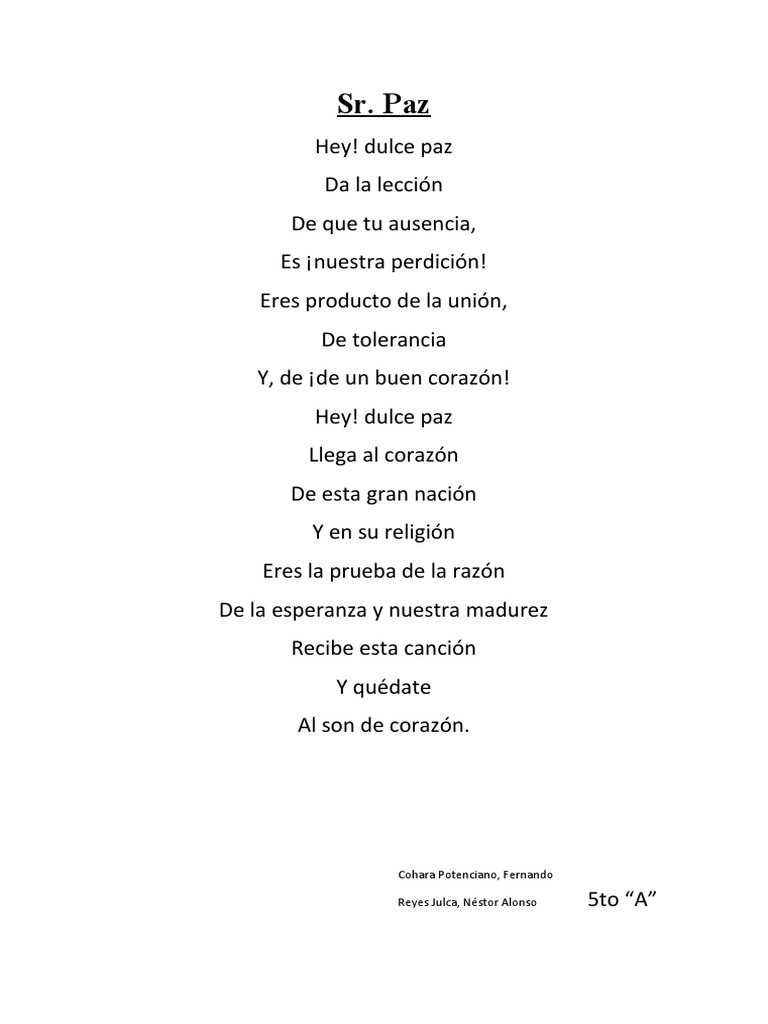 Canción de La Paz | PDF