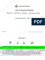 Price List Industrial Shields: Prices in - (Net Price - Exworks - No Taxes Included)