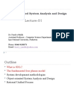 Lecture-01: Object Oriented System Analysis and Design