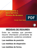 Medidas de Resumen Unidad I