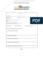 Background Information: Project Identification Form