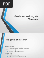 Academic Writing and The Writing Process