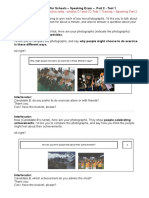 B2 - Speaking - Part 2 - Test 1 - Interlocutor Frame