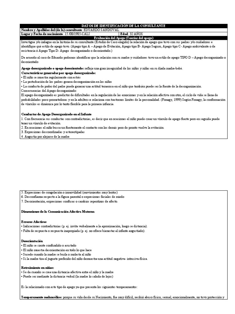 Ficha de Analisis Nathalia Lopez PDF Teoría de apego Felicidad