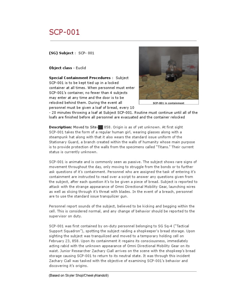 SCP-001: Containment and Behavior Analysis | PDF | History | Young Adult