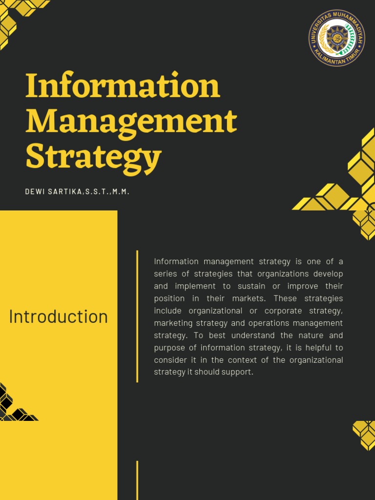 Information Management Strategy | PDF | Strategic Management | Chief ...