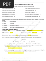 This Study Resource Was: Kinetic and Potential Energy Worksheet