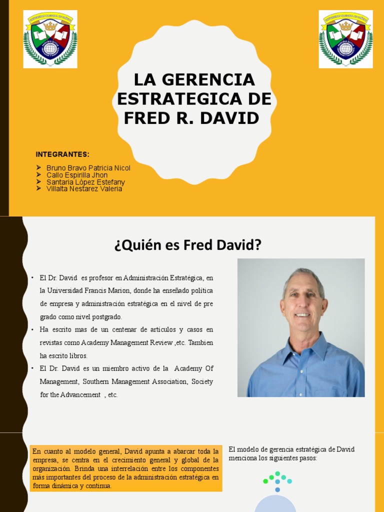 Modelo de Gerencia Estratégica de Fred R. David: Una aplicación al Plan ...