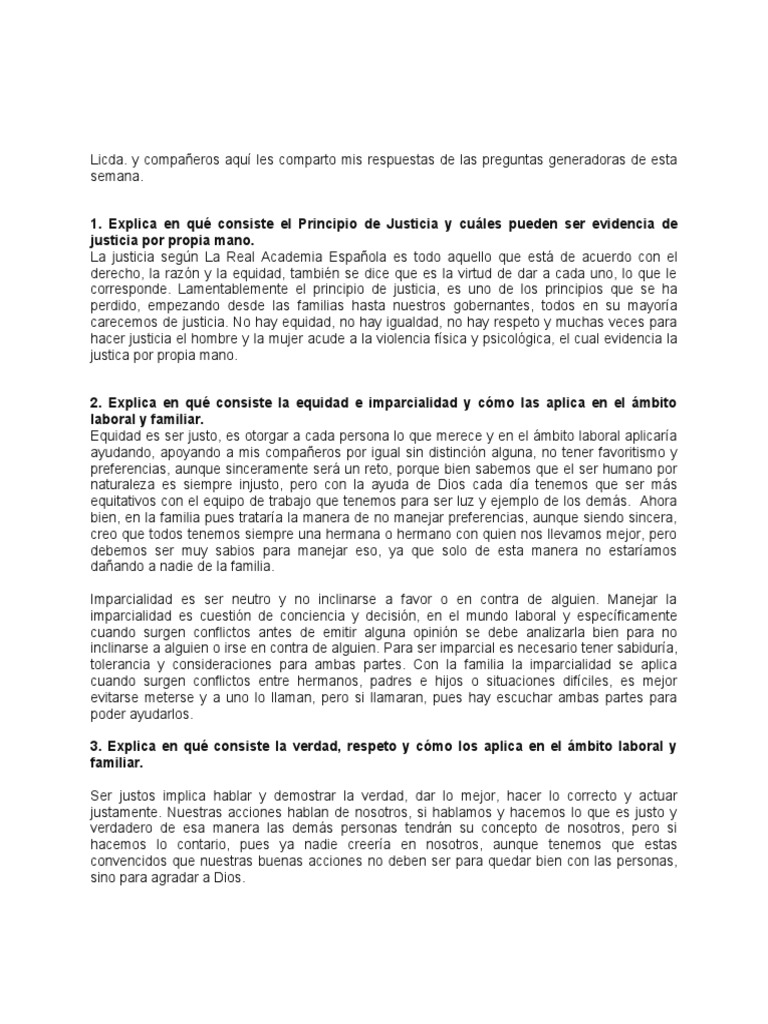 Justicia, Equidad y Respeto en la Vida Diaria | PDF | Justicia | Crimen ...