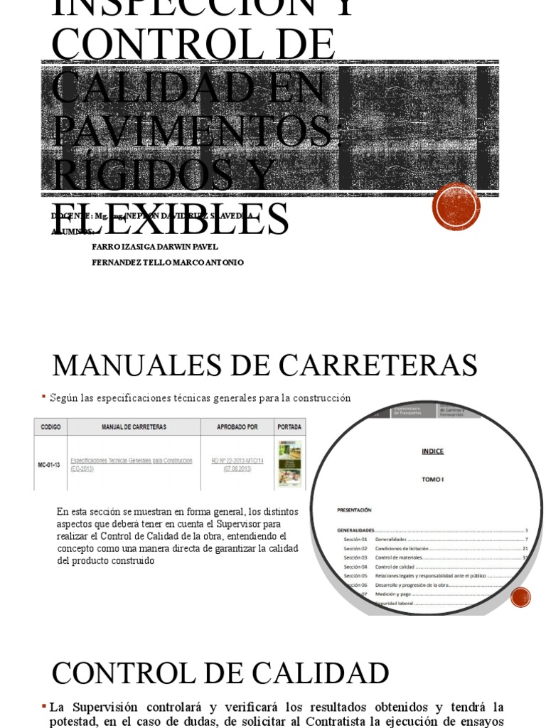 Control de Calidad en Pavimentos | PDF | Hormigón | Ingeniero civil