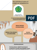 Strategi Kewirausahaan Dalam Bidang Kesehatan: Dosen Pengampuh: NS. SUNARMI, S.Kep., M.Kes