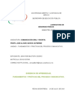 Reporte. Fundamentos y Practicas El Proceso Comunicativo