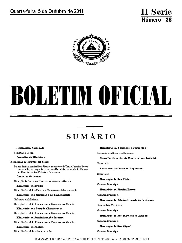 Image Result For Boletim Oficial N O Ii Srie De