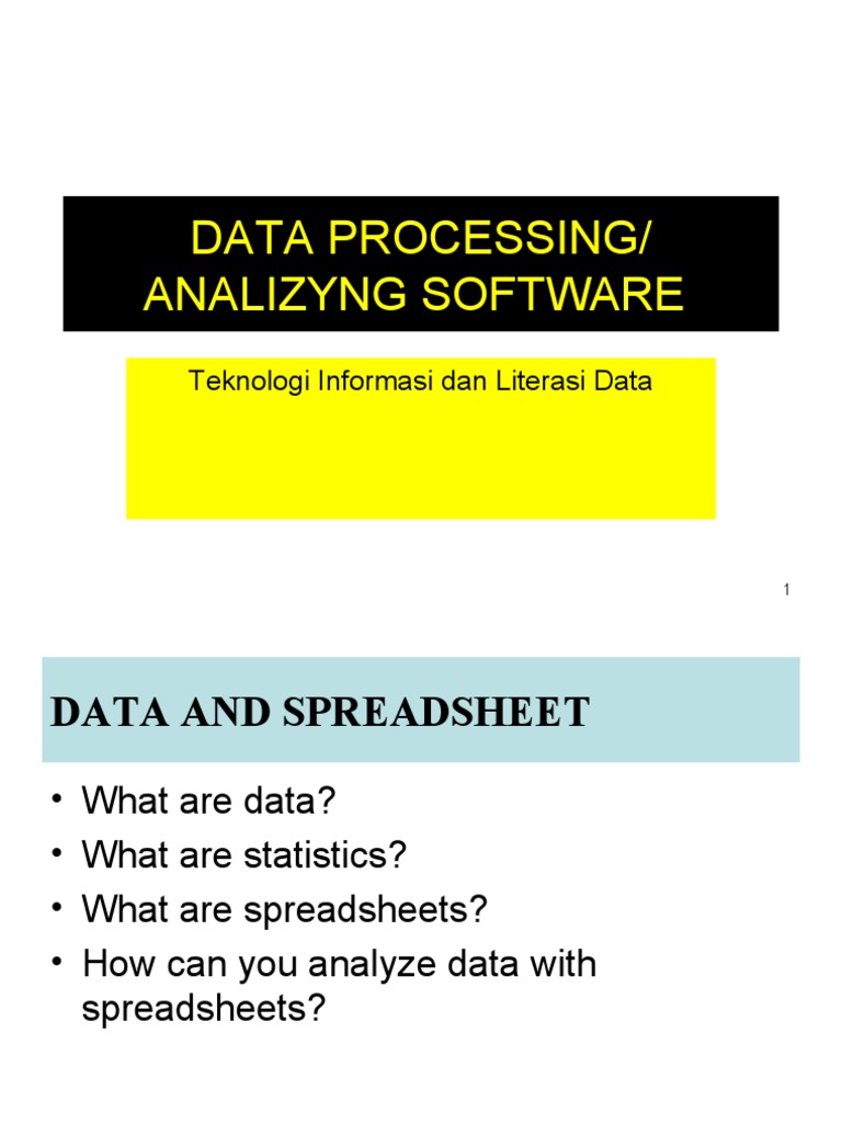 Data Processing Software | PDF | Microsoft Excel | Spreadsheet