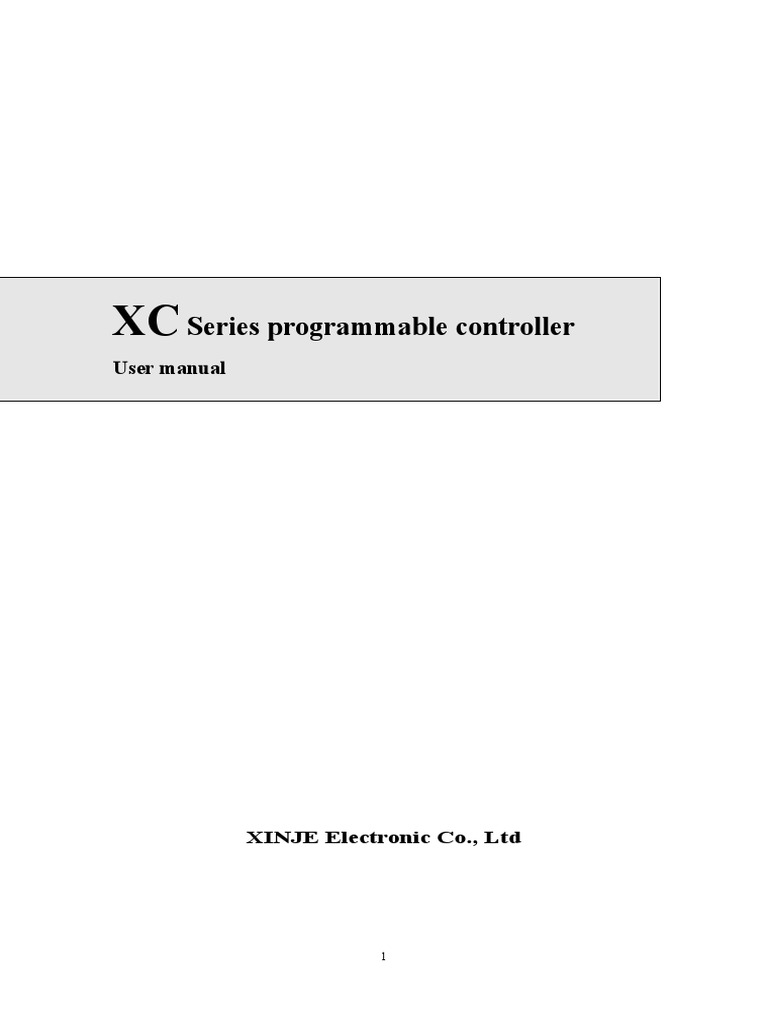 XC Series PLC User Manual | PDF | Programmable Logic Controller | Relay