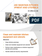 Clean Kitchen Equipment and Utensils