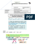 Adicion y Sustraccion en Notacion Cientifica y Exponencial - Semana 23