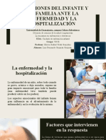 Reacciones Del Infante y La Familia Ante La Enfermedad y La Hospitalización