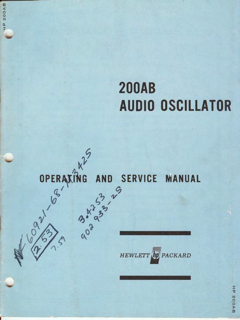 HP 200AB Manual | PDF | Amplifier | Electrical Impedance