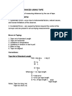 Measuring Distances Using Tape: Types of Errors in Taping