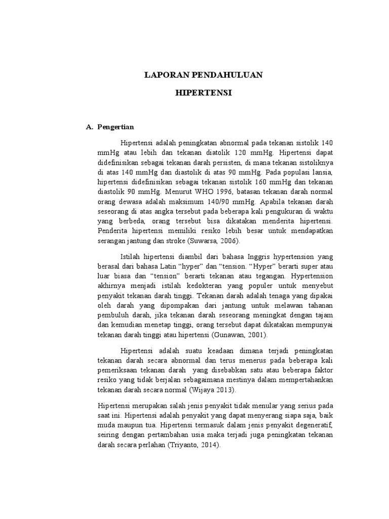 Laporan Pendahuluan Hipertensi Pdf