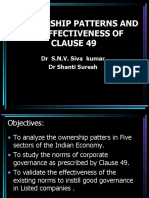 Ownwership Patterns and The Effectiveness of Clause 49: DR S.N.V. Siva Kumar DR Shanti Suresh