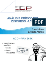 Análisis Crítico Del Discurso - Acd-: Catedrático Ernesto Archila