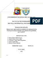 Efectos en La Salud Mental en Estudiantes de Enfermería de La UNAP Por Las Clases Virtuales en El Contexto de La Pandemia Por Covid 19