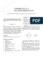 Amplificador Diferencial, Experiencia 3