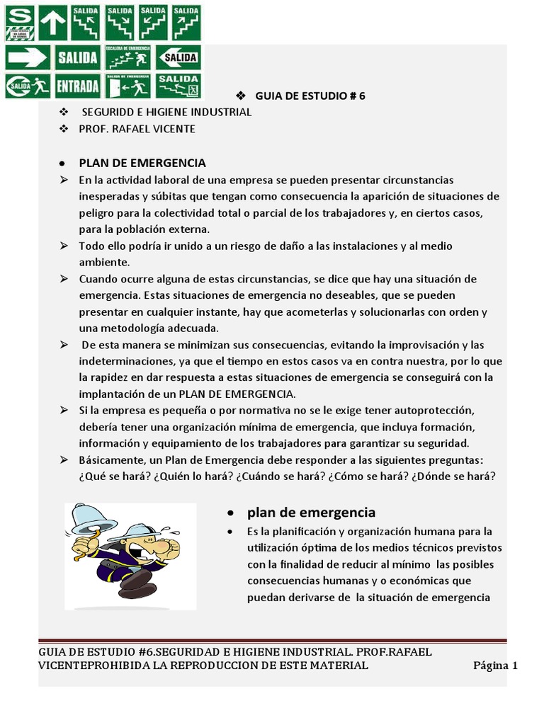 Plan de Emergencia y Evacuación | PDF | Primeros auxilios | Seguridad y ...