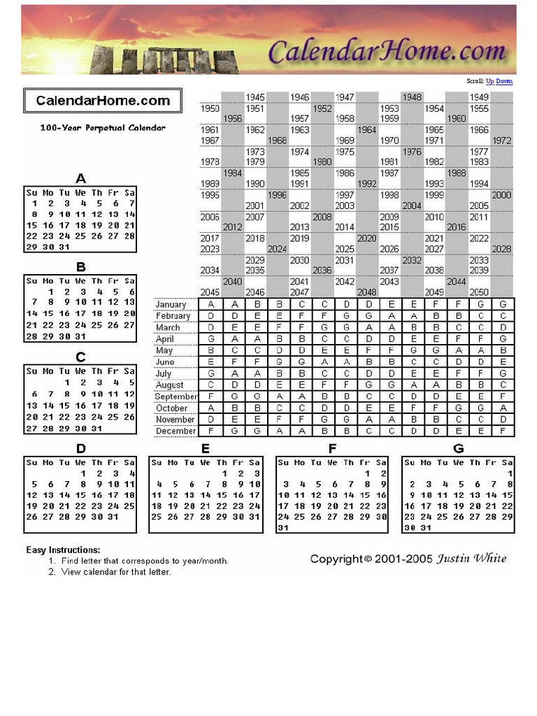 Perpetual Calendar | PDF