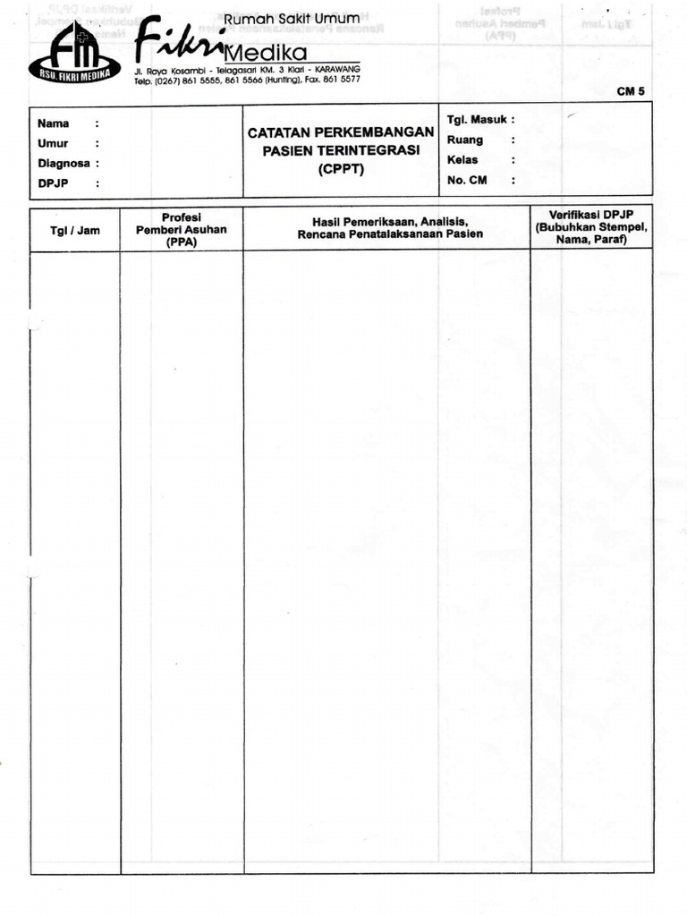 Formulir CPPT | PDF