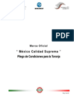México Calidad Suprema Pliego de Condiciones para la Toronja