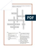 Complete The Crossword Puzzle of Concepts From The Discussion of Assumptions of Art and Art As Creation, Imagination, and Expression