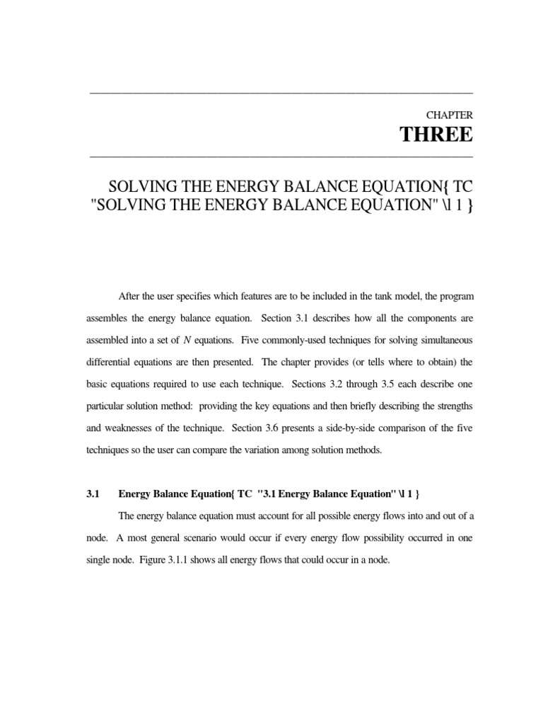 Three Solving The Energy Balance Equation (TC "Solving The Energy Balance Equation" /L 1) PDF