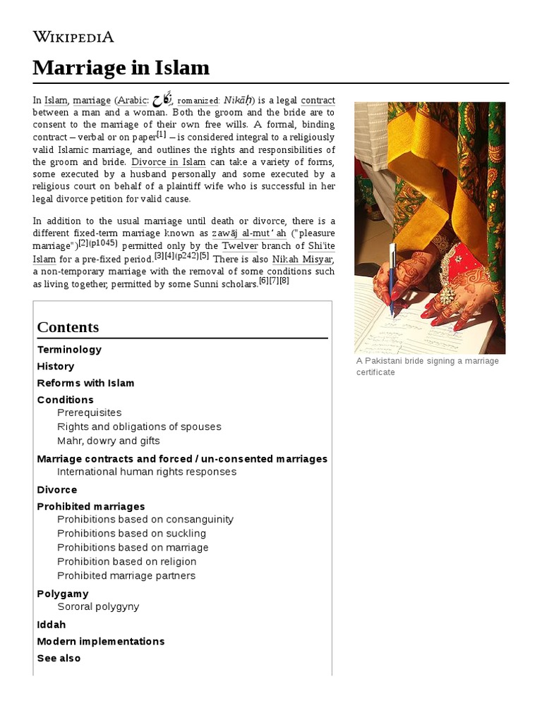 Marriage in Islam | PDF | Marriage | Social Conventions