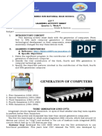 Generation of Computers: Camarines Sur National High School Icf 7 Learning Activity Sheet Quarter 1, Week 4