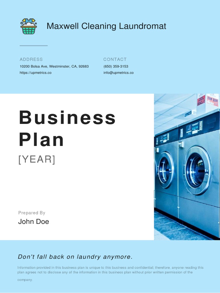 Laundromat Business Plan Example PDF Expense Value Added Tax