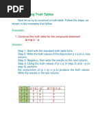 Constructing Truth Tables: Examples