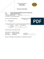 BulSU Form Notice of Acceptance For OJT