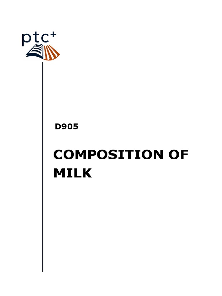D905 Composition of Milk | PDF | Milk | Fat