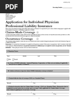 ISMIE Indemnity Individual Physician Professional Liability Application