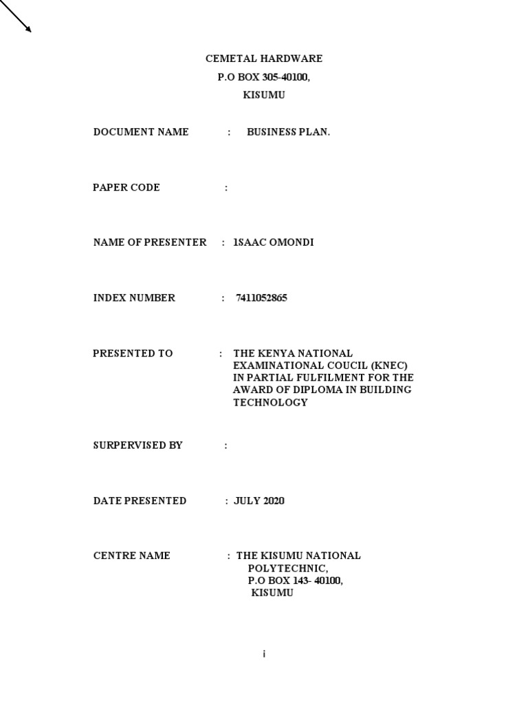 Hardware Business Plan PDF Salary Employment