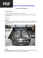 Week 4 Food service Tools &  equipment