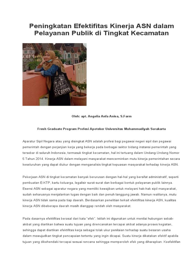 Peningkatan Efektifitas Kinerja ASN Dalam Pelayanan Publik Di Tingkat ...