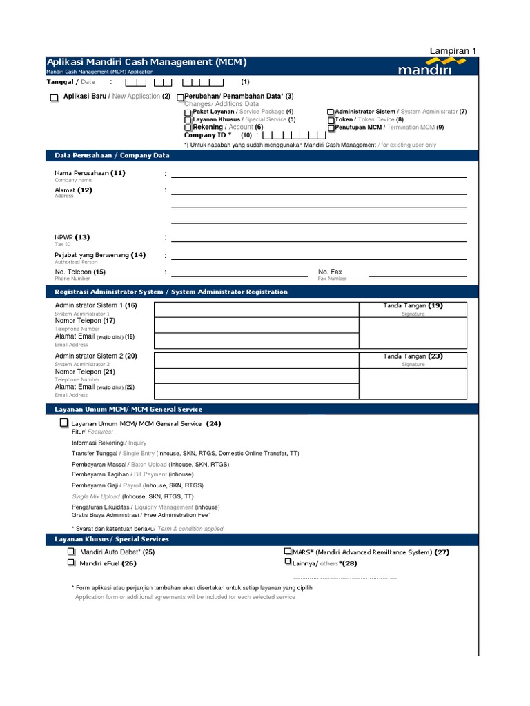 Form Aplikasi MCM | PDF | Computing